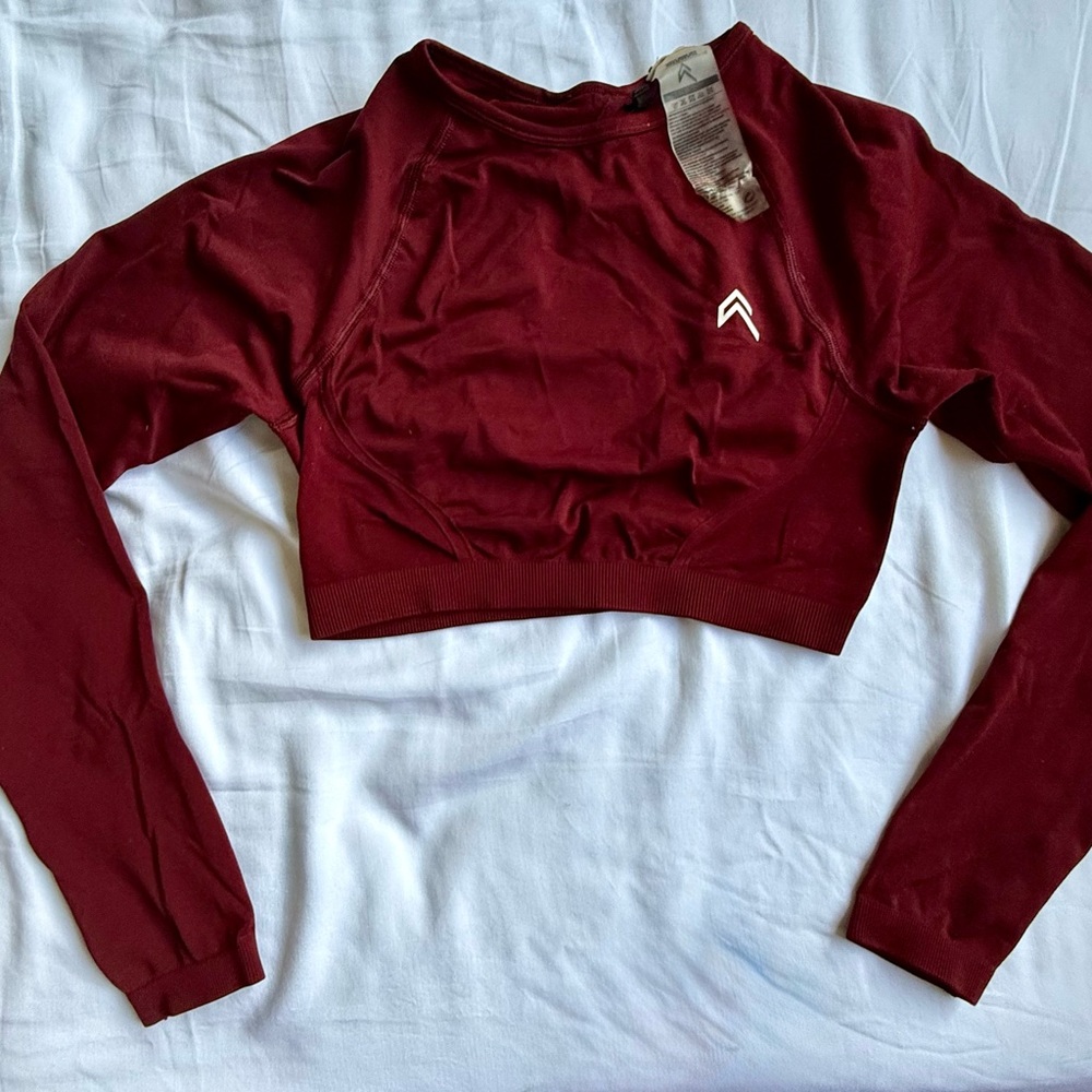 Oner Active Long Sleeve Crop Top - Rosewood